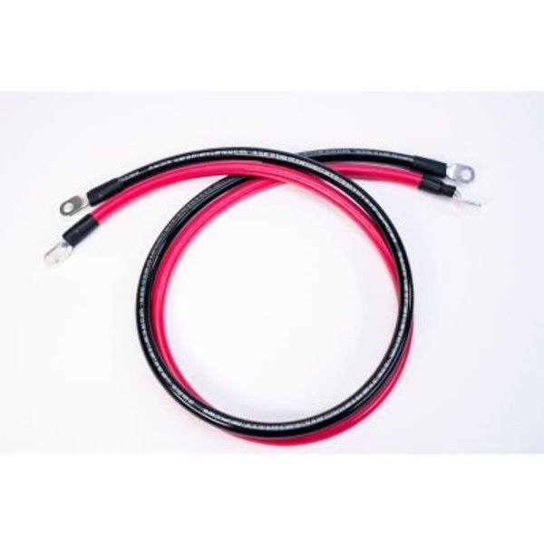 Inverters R Us Spartan Power Battery Cable Set with 5/16" Ring Terminals, 2/0 AWG, 1 ft, Black & Red SP-1FT2/0CBL38